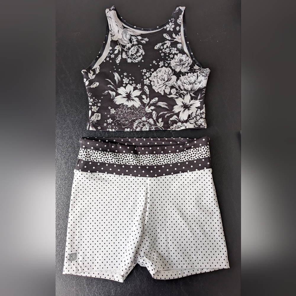 Sylvia P Floral and Polka Dot Tank Top and Shorts Set Child 12